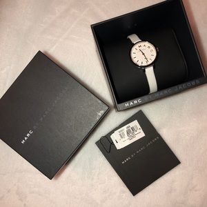 Marc Jacobs Sally White Leather Strap Watch
